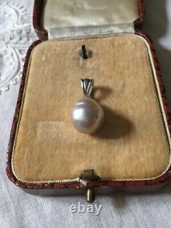 Exceptional Vintage Huge Real Pear-shaped Pearl, Solid Silver