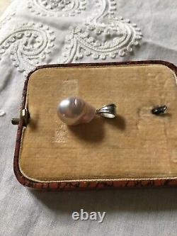 Exceptional Vintage Huge Real Pear-shaped Pearl, Solid Silver