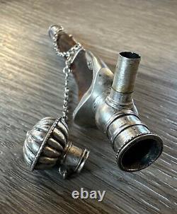 Exceptional Work of a 19th Century Sailor: Antique Pipe in Bone and Solid Silver