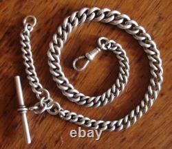 Extraordinary antique watch chain with 75 hallmarks! Solid silver 54g.