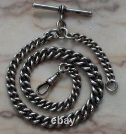 Extraordinary antique watch chain with 75 hallmarks! Solid silver 54g.