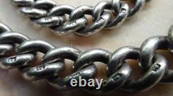 Extraordinary antique watch chain with 75 hallmarks! Solid silver 54g.