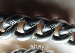 Extraordinary antique watch chain with 75 hallmarks! Solid silver 54g.