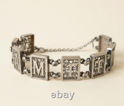 FRIENDSHIP Bracelet French Old Filigree Solid Silver Antique French Deb