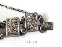 FRIENDSHIP Bracelet French Old Filigree Solid Silver Antique French Deb