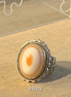 Former Afghan Ring In Solid Silver, Late XIX Beginning XX Century + Agate Oil