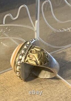 Former Afghan Ring In Solid Silver, Late XIX Beginning XX Century + Agate Oil