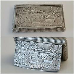 Former Box Argent Massif Hunting Scene Solid Silver Snuffbox