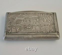 Former Box Argent Massif Hunting Scene Solid Silver Snuffbox