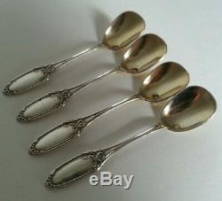 Former Box Salerons 4 + 4 Spoons Silver Gilt Mo Victor Leneuf