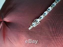 Former Bracelet 925 Sterling Silver And Aquamarine Size 26 18 CM