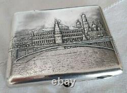 Former Case A Cigarette Silver Russian Massive Russian Silver Case Moscow Kremlin