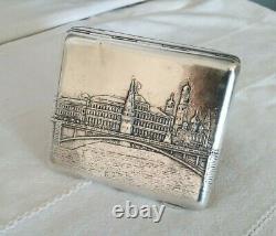 Former Case A Cigarette Silver Russian Massive Russian Silver Case Moscow Kremlin