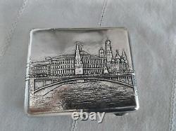 Former Case A Cigarette Silver Russian Massive Russian Silver Case Moscow Kremlin