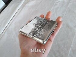 Former Case A Cigarette Silver Russian Massive Russian Silver Case Moscow Kremlin