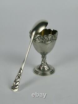 Former Coquetier Cuillere In Silver Massif Vermeil Murat 1900 Gui Art Nouveau