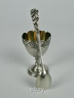 Former Coquetier Cuillere In Silver Massif Vermeil Murat 1900 Gui Art Nouveau