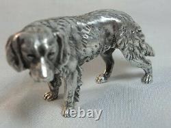 Former Dog Statue Hunting Vein Sculpture Animaliere Silver Massive Dog Silver