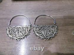 Former Ethnic Massive Silver Earrings Watermark Kabyle Berbere