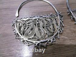 Former Ethnic Massive Silver Earrings Watermark Kabyle Berbere