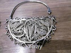 Former Ethnic Massive Silver Earrings Watermark Kabyle Berbere