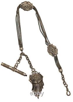 Former Gousset Watch Chain With Its Silver Key Massive Watch Chain 19th