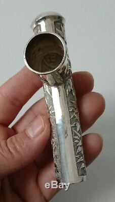 Former Head Cane Sunshade Umbrella Handle Old Chinese Silver Cane Knob