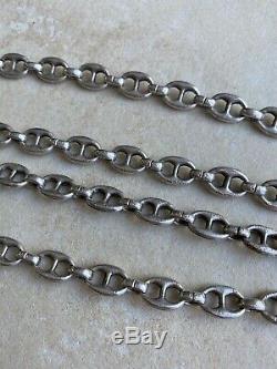 Former Long Necklace Chain Necklace Coffee Bean In 925 Sterling Silver 78gr