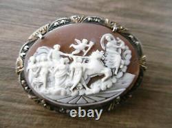 Former Marcassite Solid Silver Cameo Brooch