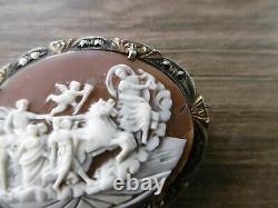 Former Marcassite Solid Silver Cameo Brooch