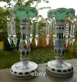 Former Pair Of Pineapple Door Present Art Popular Glass Overlay Crystal