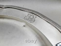 Former Plat / Assiette Argent Massif Round Nets Minerve French Silver At 27.5