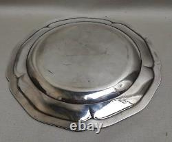 Former Plat / Assiette Argent Massif Round Nets Minerve French Silver At 27.5