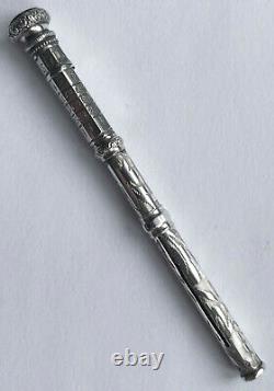 Former Retractable Porte-mine 19th Silver Perpetual Calendar Pencil Seal #2