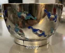 Former Silver Bowl Massive Emaille Origin China Asia Bowl Chinese Silver Solid