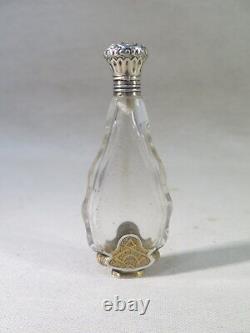 Former Silver Crystal Salt A Flacon Vermeil Cisele Decor Persan Nap III