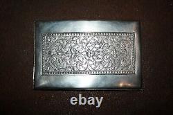 Former Solid Silver Cigarette Case XIX Import Indo China 127 Gr