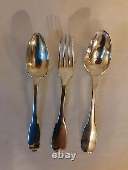 Former Solid Silver Cutlery 19th 24 Pieces