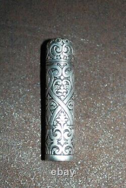 Former Solid Silver Perfume Bottle 19th Perfume Scent Flask Bottle Victorian