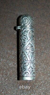 Former Solid Silver Perfume Bottle 19th Perfume Scent Flask Bottle Victorian