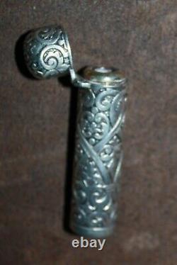 Former Solid Silver Perfume Bottle 19th Perfume Scent Flask Bottle Victorian