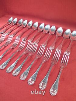 Former Superb Solid Silver Cutlery Set Spoons Forks Net Knot Bornat