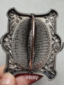 Former large purse / evening bag in silver, late 19th century