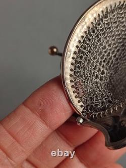 Former large purse / evening bag in silver, late 19th century