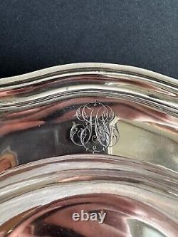 Former large sterling silver serving dish Sterling Silver D. R Paris XIXth century palm
