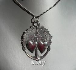 Freemasonry. Insignia. Decoration. Antique solid silver pendant. Course