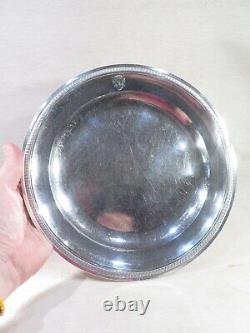 Garnier Ancien Jolie Plat Rond Service Silver Massif Monogram Heart Raie