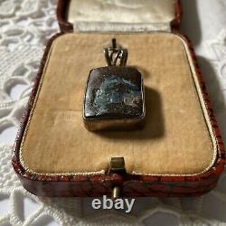 Genuine Boulder Opal, Sterling Silver, Ancient Creator Pendant, Unique
