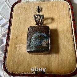 Genuine Boulder Opal, Sterling Silver, Ancient Creator Pendant, Unique