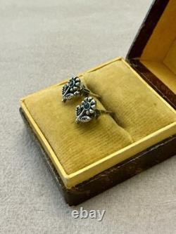 Genuine Sapphire Pretty Vintage Silver Earrings